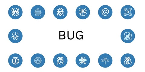 bug icon set