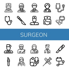 surgeon icon set