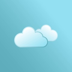vector clouds on blue background