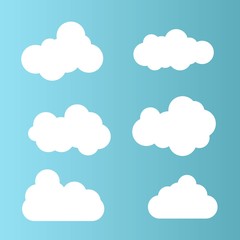 vector clouds on blue background