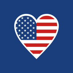 american icon wirh heart shape vector illustration 