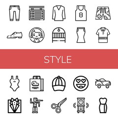 style simple icons set
