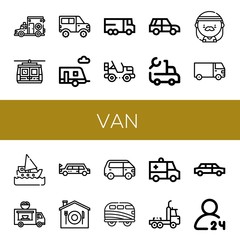 van simple icons set