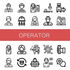 operator simple icons set