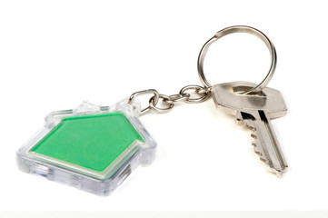 Keychain with figure of green house