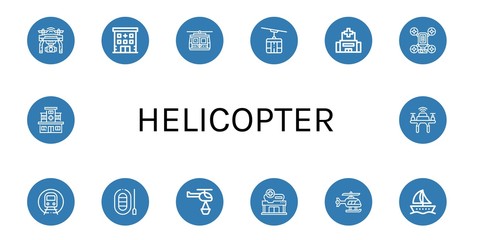 Set of helicopter icons