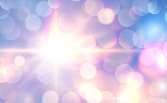 Sunny background  blurred lights, abstract bokeh illustration