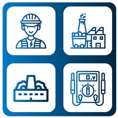 electricity simple icons set