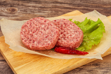 Raw beef cutlet for burger