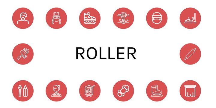 Set of roller icons