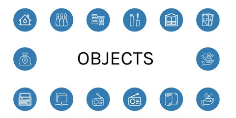 Set of objects icons