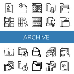 archive icon set - obrazy, fototapety, plakaty