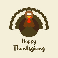 design turkey character vector illustration in flat style. can use for thanksgiving events, mascot, emoji, sticker, logo, 