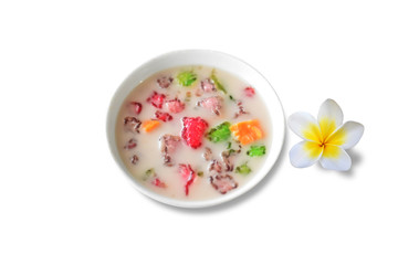 white bowl with flower