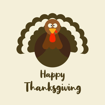 design turkey character vector illustration in flat style. can use for thanksgiving events, mascot, emoji, sticker, logo, 