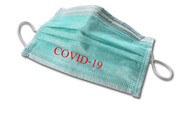 Disposable earloops face mask isolated on white background. Clipping path.