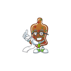Mascot cartoon concept of gingerbread bell with menu list