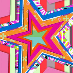 Overlapping star shapes paper elements