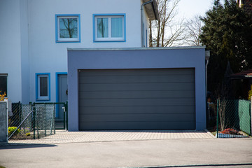 Garage door, modern garage door in gray
