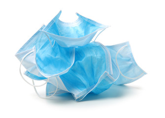 Single flu mask isolated with clipping path over white 