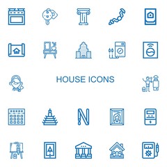 Editable 22 house icons for web and mobile