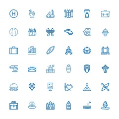 Editable 36 tourism icons for web and mobile