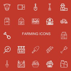 Editable 22 farming icons for web and mobile