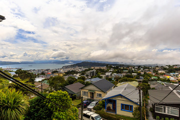 Fototapeta na wymiar Wellington in a cloudy day, New Zealand
