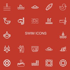 Editable 22 swim icons for web and mobile