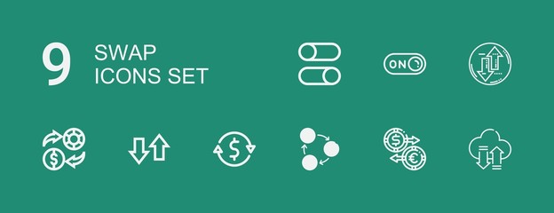 Editable 9 swap icons for web and mobile