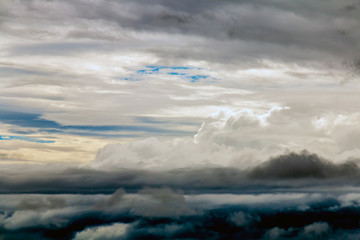 Obraz premium Flying above the clouds. view from the airplane