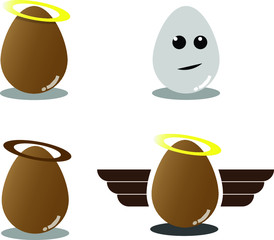 egg with wing flat illustration for logo