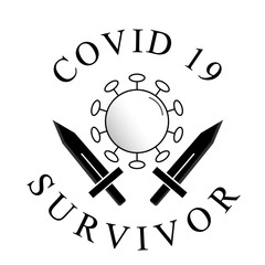 Covid 19 survivor logo branding for pandemic virus 