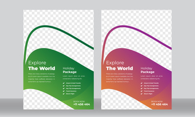 Naklejka premium Hotel and Travel Flyer Template