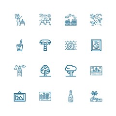 Editable 16 landscape icons for web and mobile