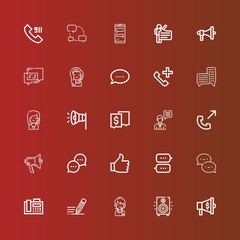 Editable 25 communicate icons for web and mobile