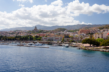 Fototapeta na wymiar Messina, Sicily, Italy - view from the ferry