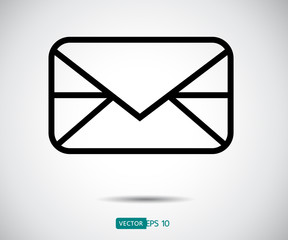 Envelope Mail icon Flat design style. Direct message, sms vector illustration