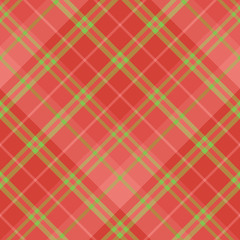 Seamless pattern in fascinating cute christmas red and green colors for plaid, fabric, textile, clothes, tablecloth and other things. Vector image. 2
