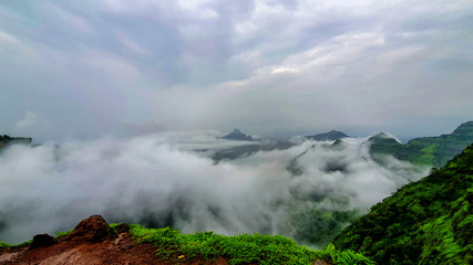 clouds over the mountains