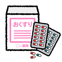 手書き風の処方箋袋と薬