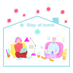 Family stay at home to avoid spreading the coronavirus.