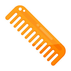 Detangling hair comb flat design  - obrazy, fototapety, plakaty