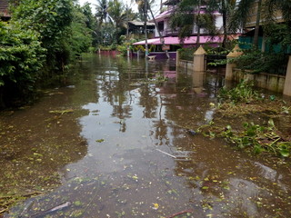 Fototapeta na wymiar Kerala Flood : Story of the state's worst flood
