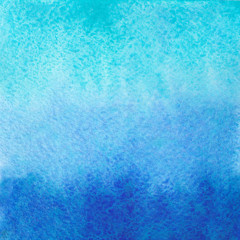 Beautiful blue gradient watercolor background raster illustration.