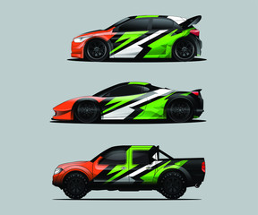 Car decal graphic wrap vector pack, abstract background