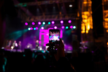 Fototapeta na wymiar Photographing a concert