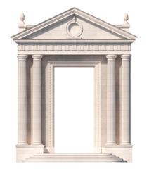 Fototapeta na wymiar Portico. Architectural elements of the classic building facade. 3D rendering
