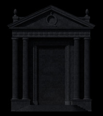 Fototapeta premium Black portico. Architectural elements of the classic building facade with a niche. 3D rendering