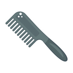Detangling hair comb flat design 